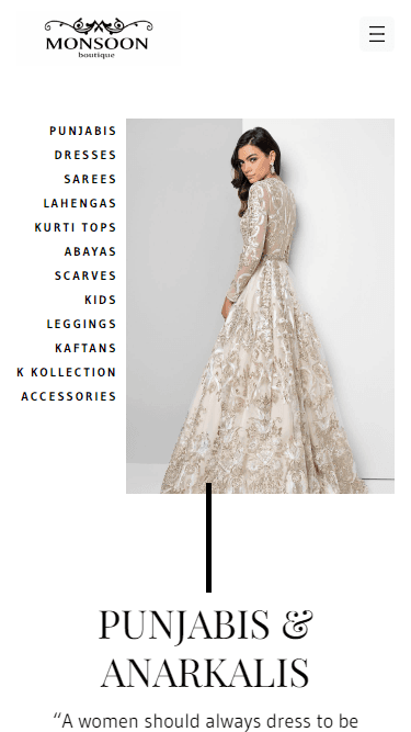 Monsoon Boutique Website Screenshot