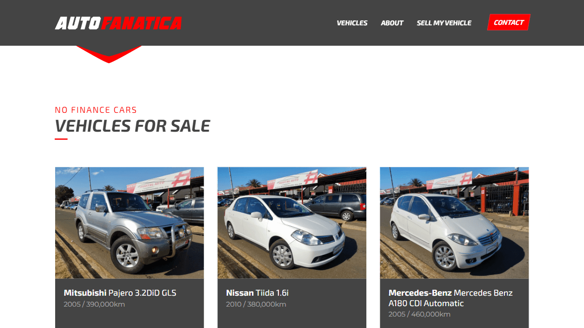 Vehicle Dealer Website Screenshot